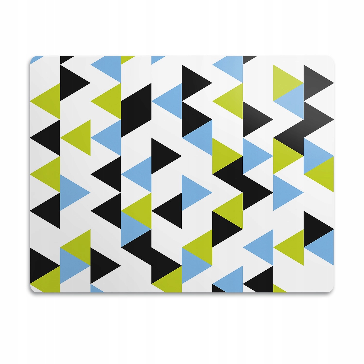 Levně Podložka pod misku pro psa Trojúhelníky bílé pozadí 90x60 cm