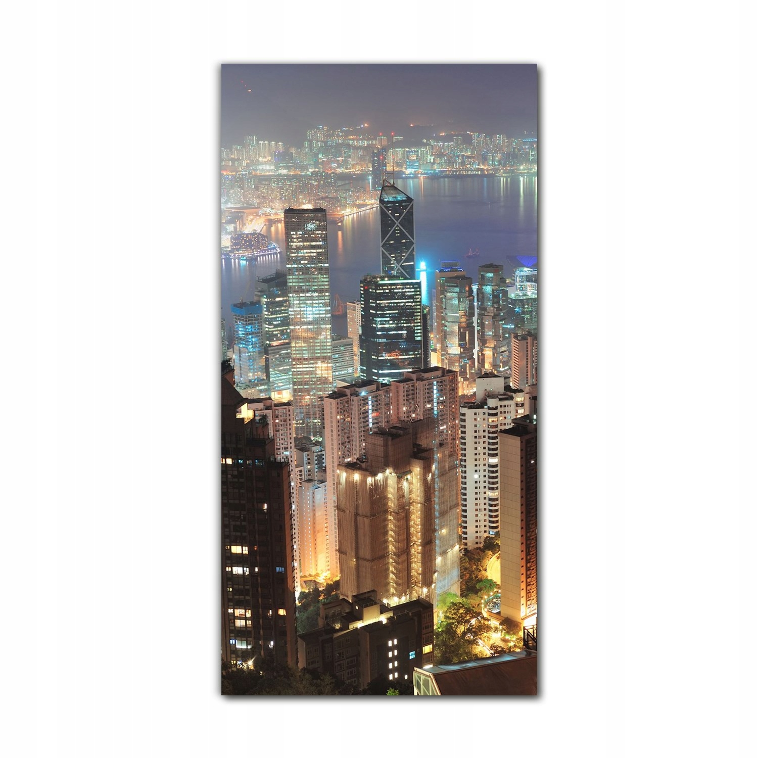

Foto-obraz na szkle nowoczesny 70x140 Noc Hongkong