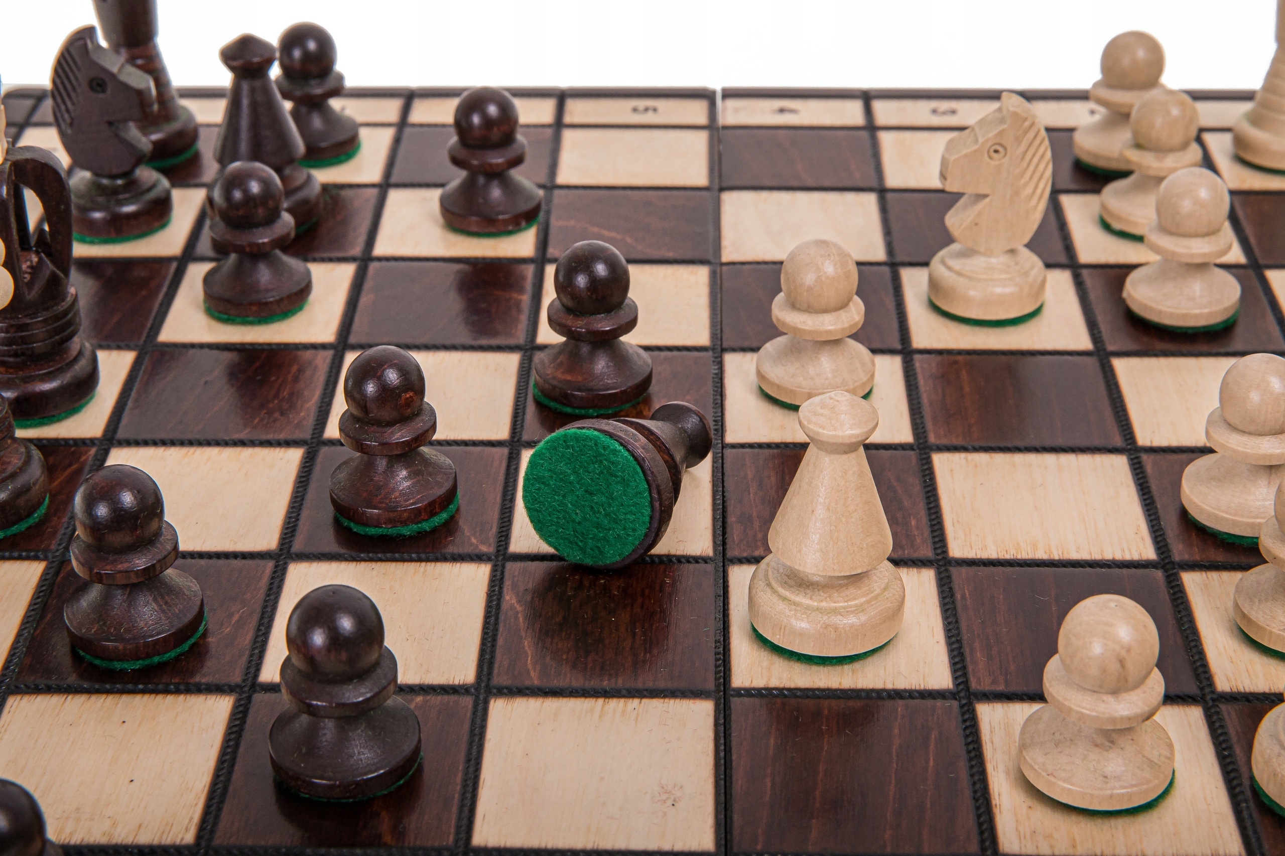 SQUARE - Szachy drewniane Klubowe Małe - 34 x 34 cm Wypalane Rodzaj szachy drewniane tradycyjne