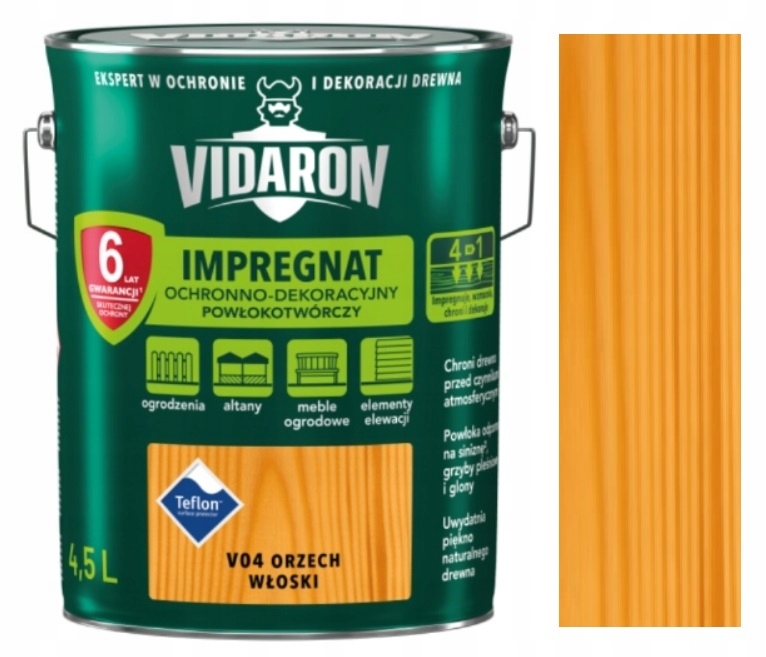 Vidaron Impregnat Do Drewna 4,5L Orzech Włoski V04