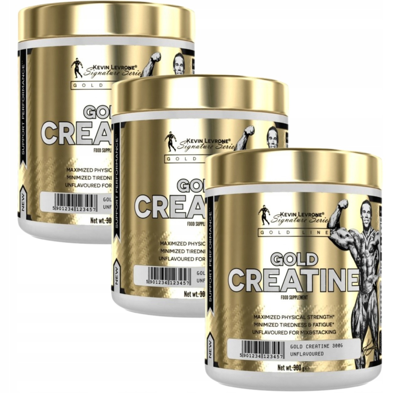 3x Kevin Levrone Gold Creatine 300 g Kreatin monohydrát Síla Svaly