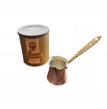 Sada měděných kelímků 160 Ml s mletou kávou Mehmet Efendi 250 g