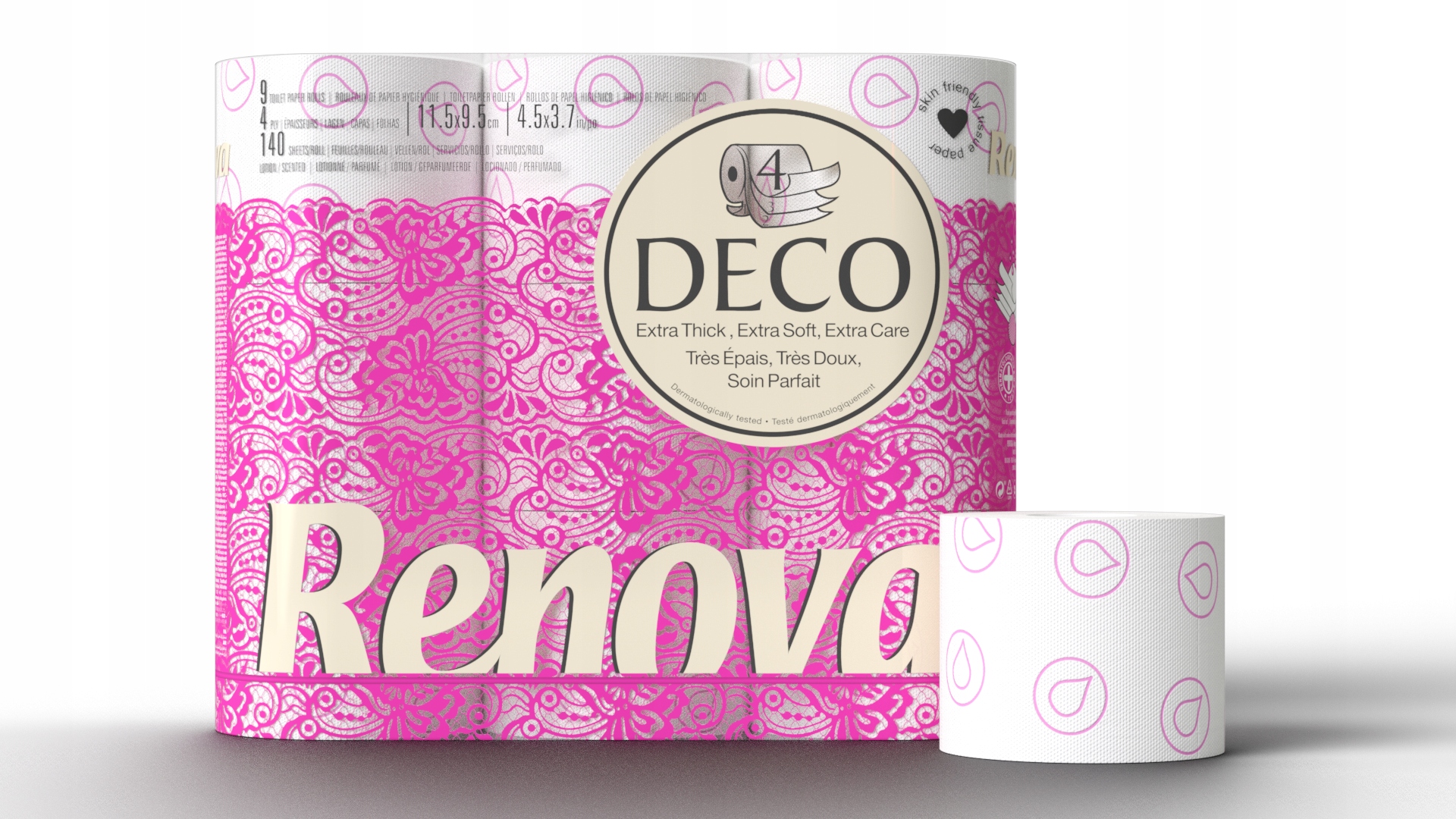 

Papier toaletowy Renova Deco biały 9szt