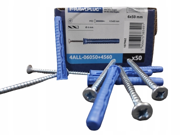 

Rawlplug 4ALL Kołek Wkręcany 6×50 4.5×60 50 szt