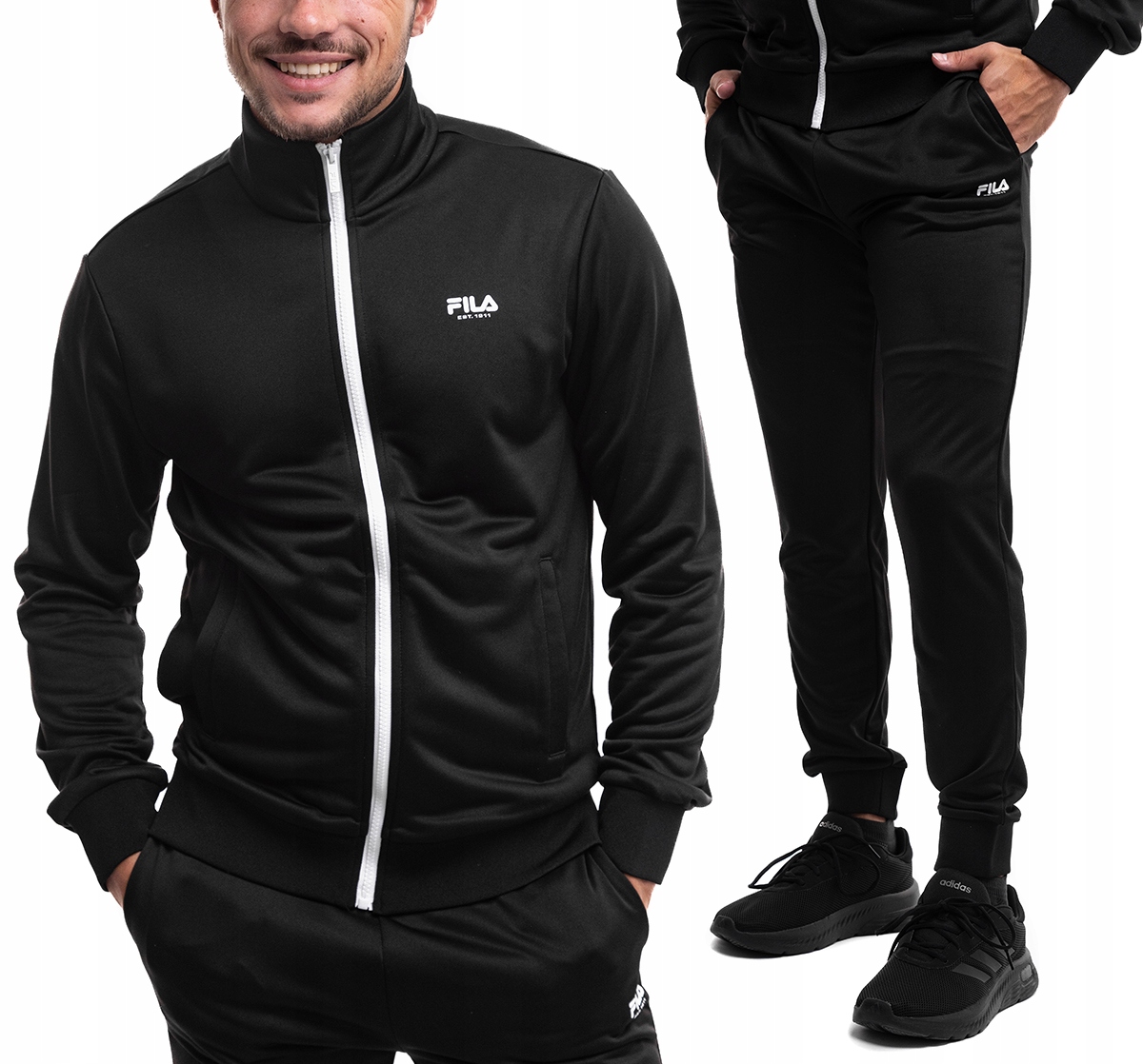 Pánská Teplákovka souprava Fila , sportovní tréninková Mikina kalhoty, černá, vel M