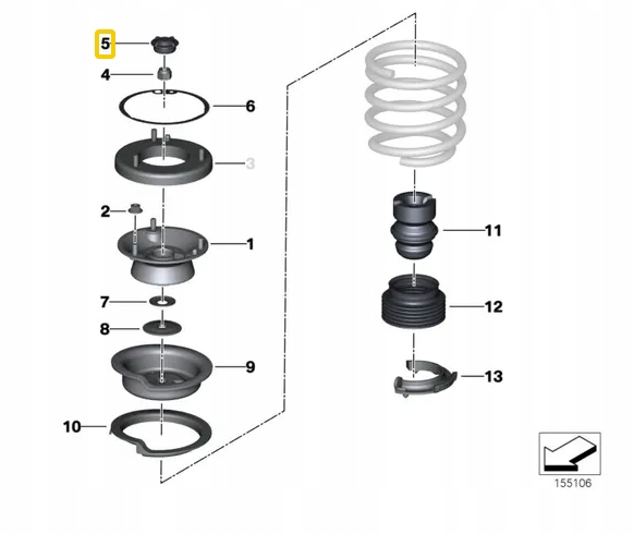 OE BMW ZAŚLEPKA AMORTYZATORA KIELICHA 3 E46 E90 Jakość części (zgodnie z GVO) O - oryginał z logo producenta pojazdu (OE)