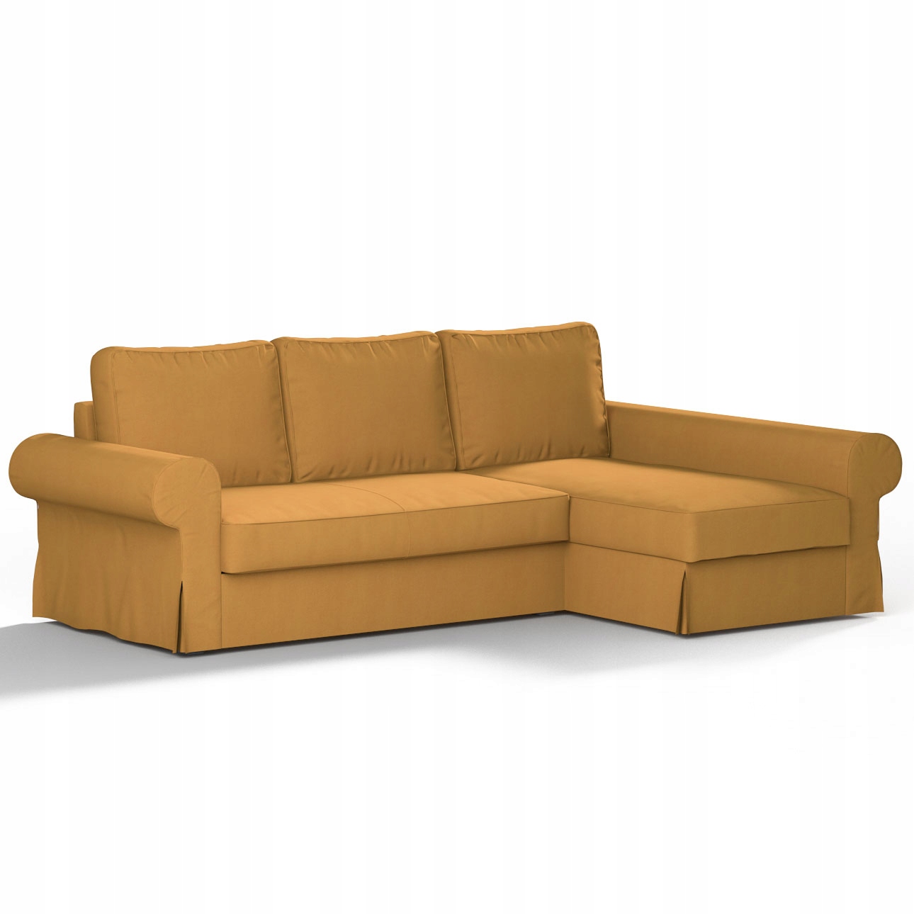 Dekoria potah na rozkládací pohovku Backabro s lehátkem Ikea, žlutý
