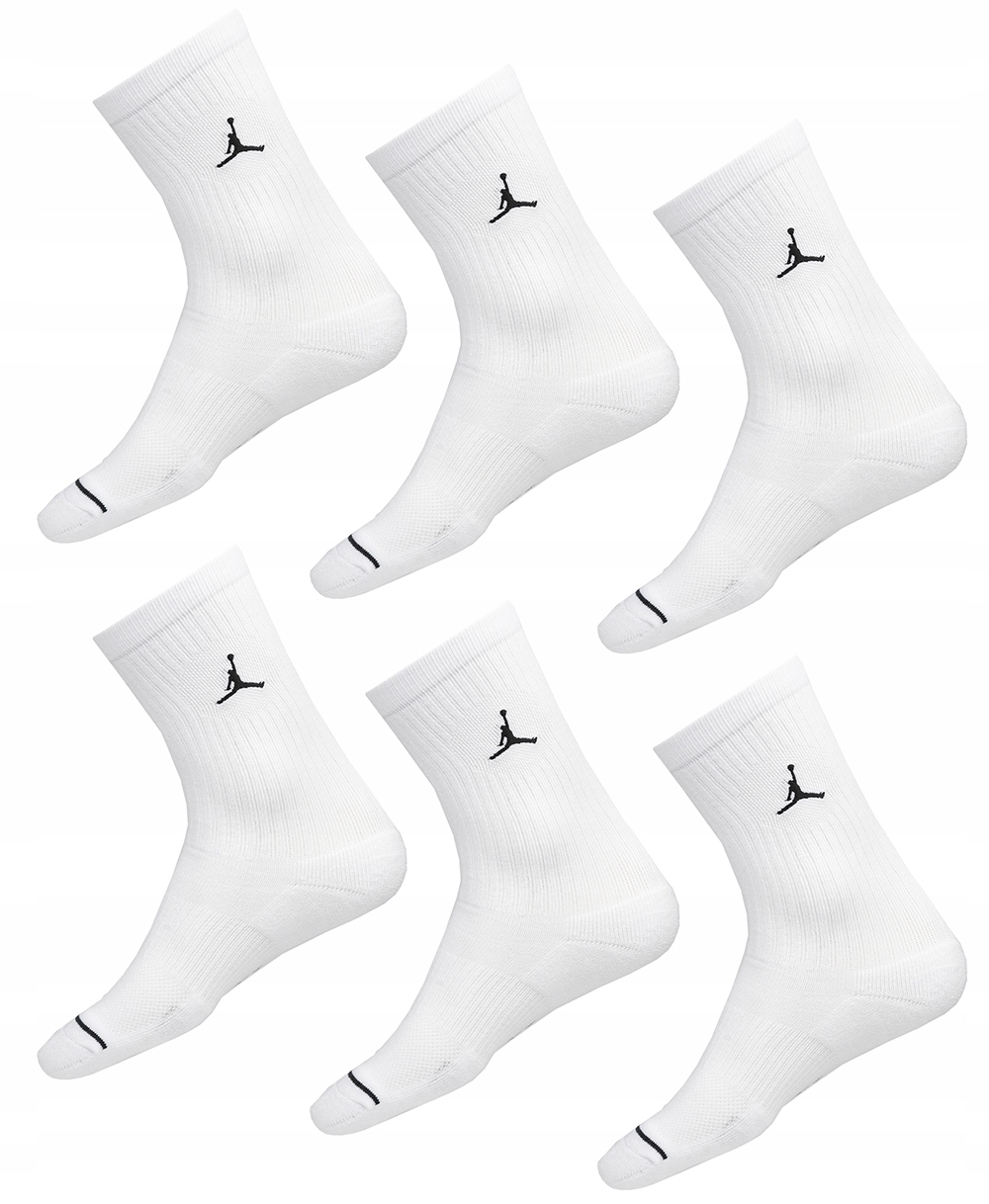 Ponožky Jordan 6 párů Ponožky Pohodlné Sportovní Balení 6 Kusů Bílé vel