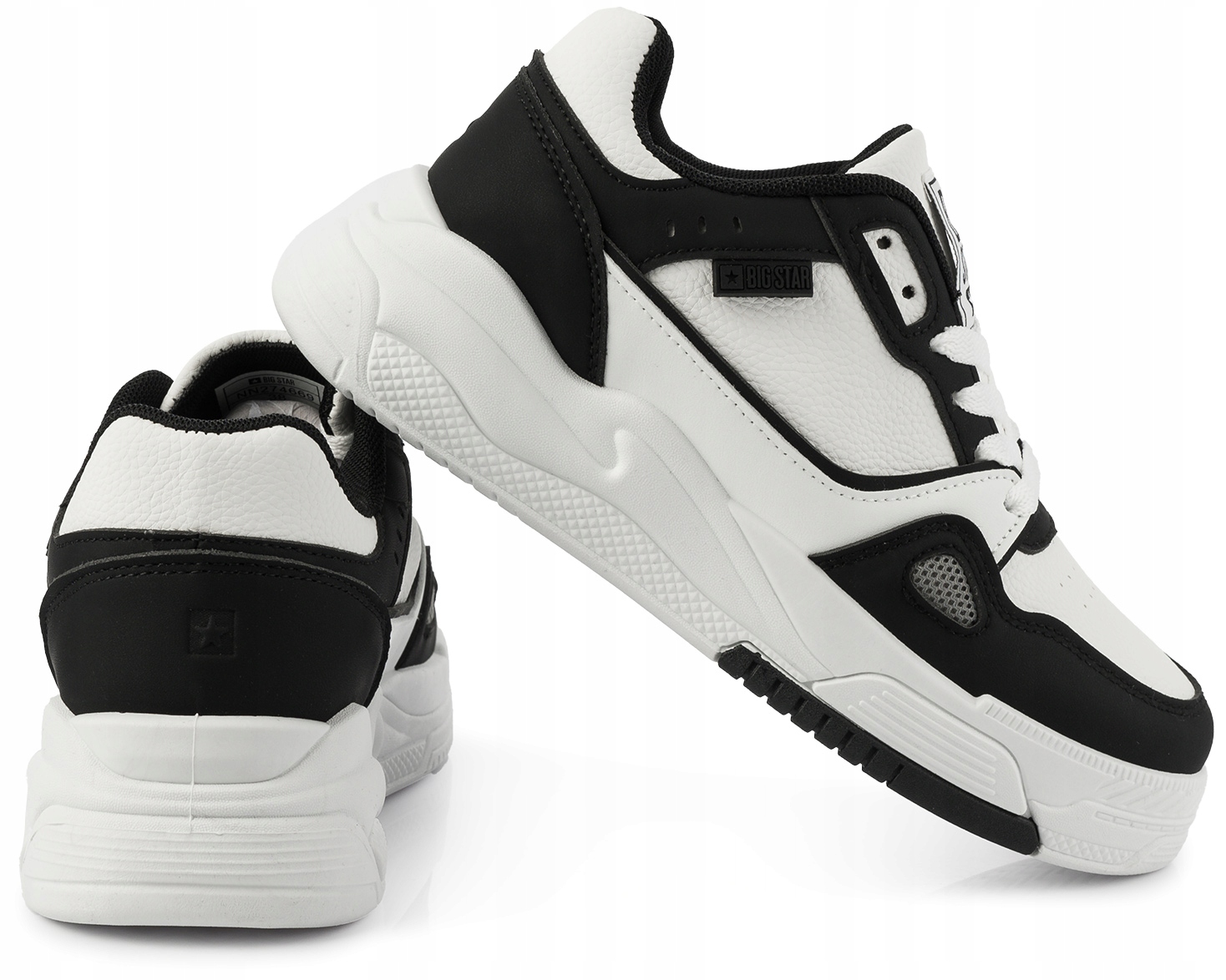 BIG STAR DAMSKIE BIAŁO-CZARNE SNEAKERSY BUTY SPORTOWE EKOSKÓRA r. 39 Rozmiar 39