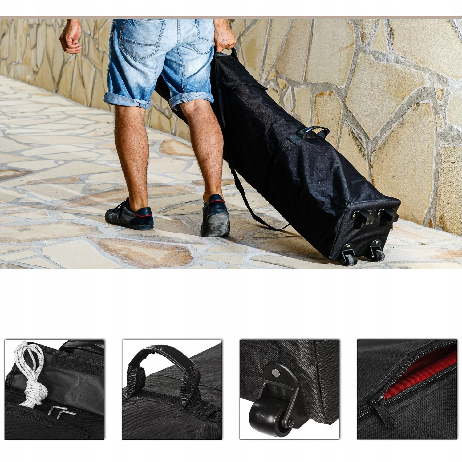 PAWILON NOŻYCOWY NAMIOT OGRODOWY 3x3m + 2 ŚCIANKI Szerokość 3 m