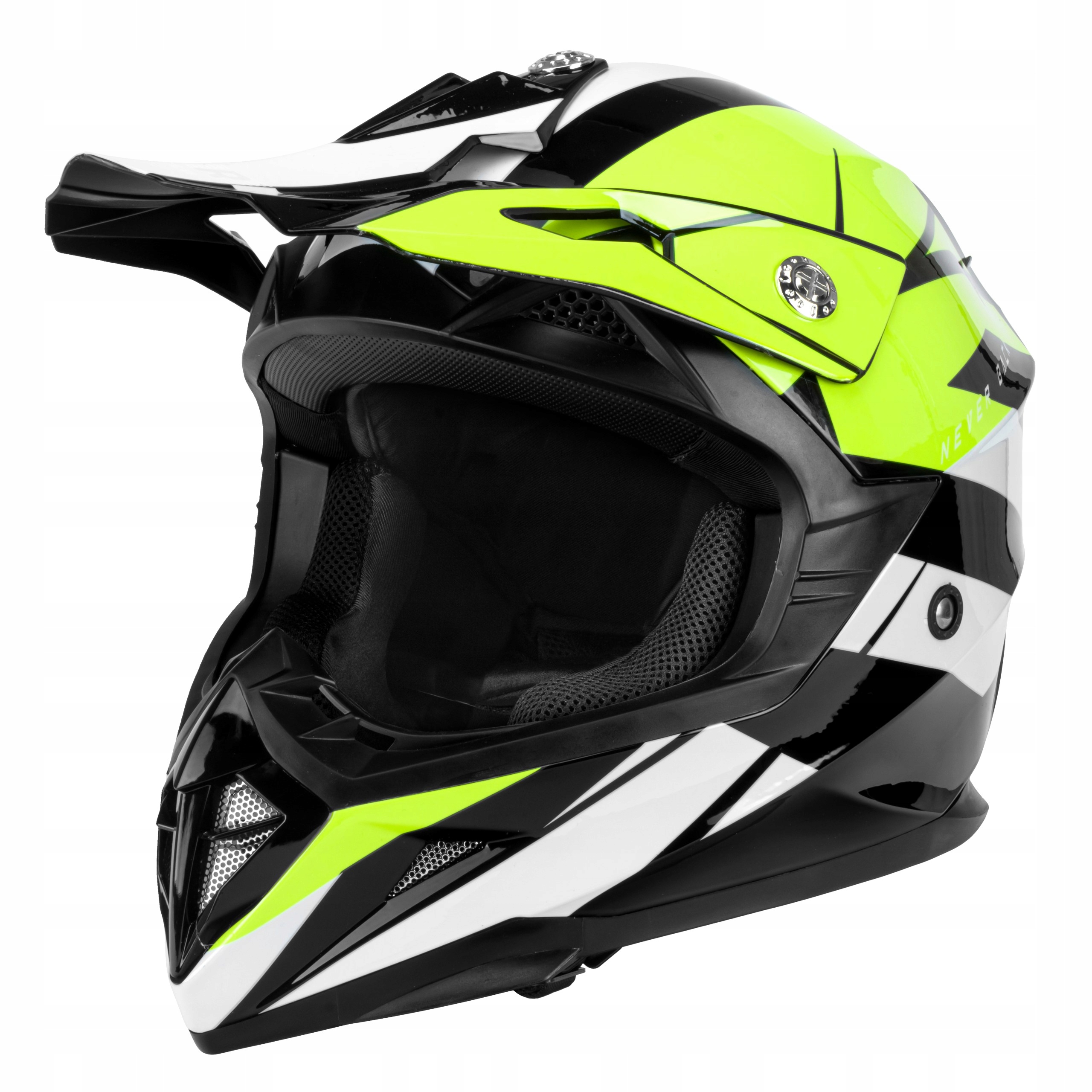 KASK MOTOCYKLOWY CROSS HORN Q ENDURO QUAD GOGLE M Model 915 YELLOW