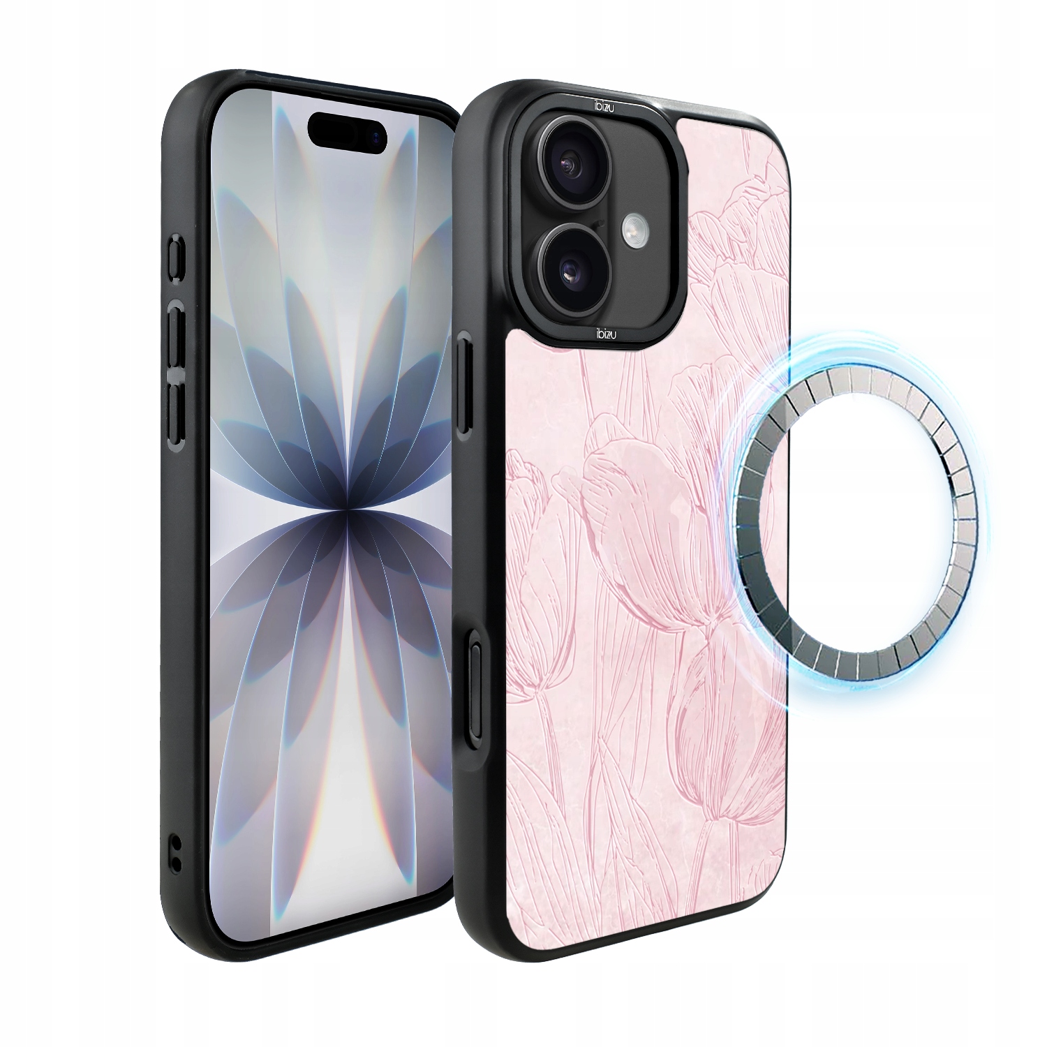 Pouzdro pro iPhone 17 Ibizu DropGuard Matt s MagSafe, tulipánová freska