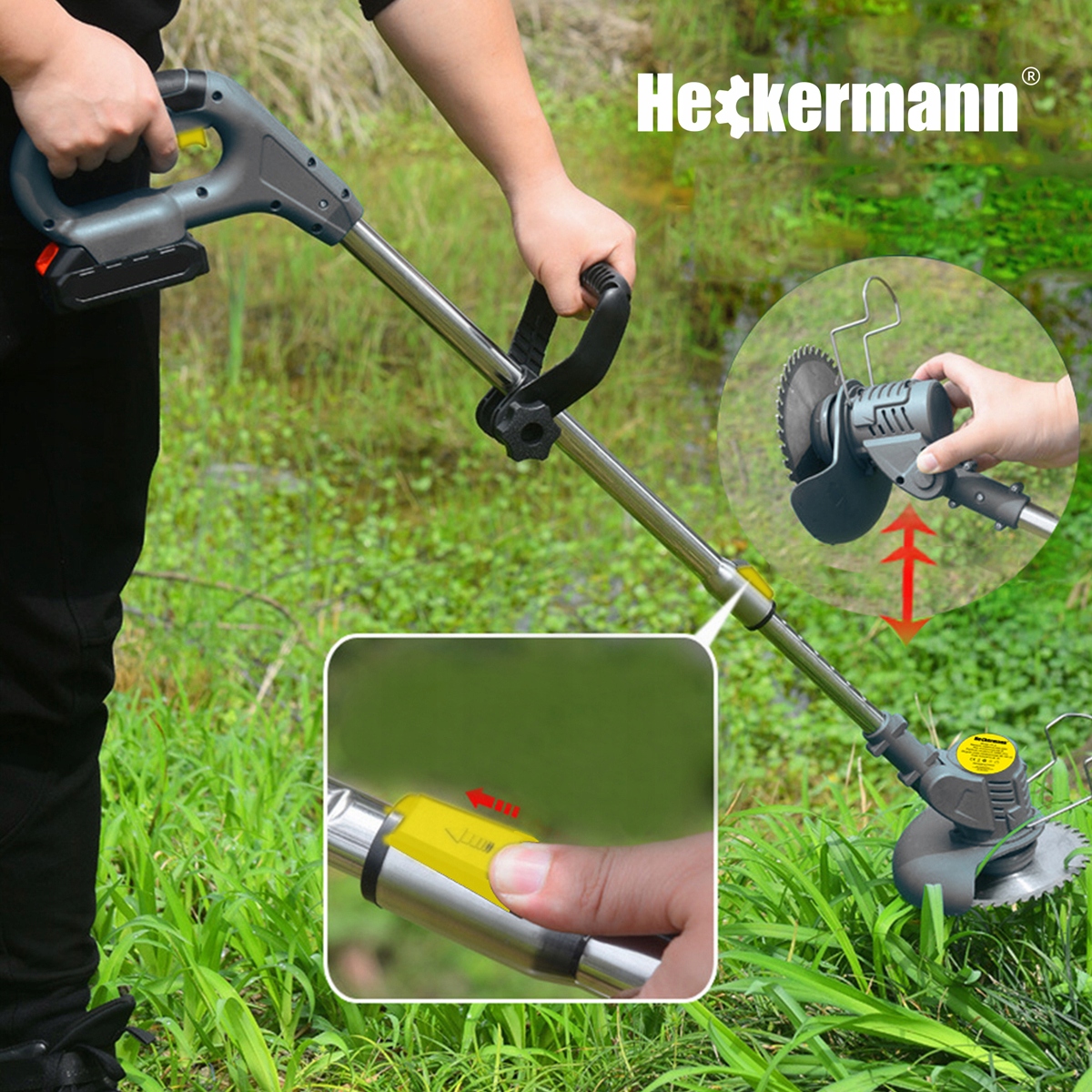 PODKASZARKA DO TRAWY KOSA AKUMULATOROWA ELEKTRYCZNA OGRODOWA 2x AKU 24V Długość narzędzia 135 cm