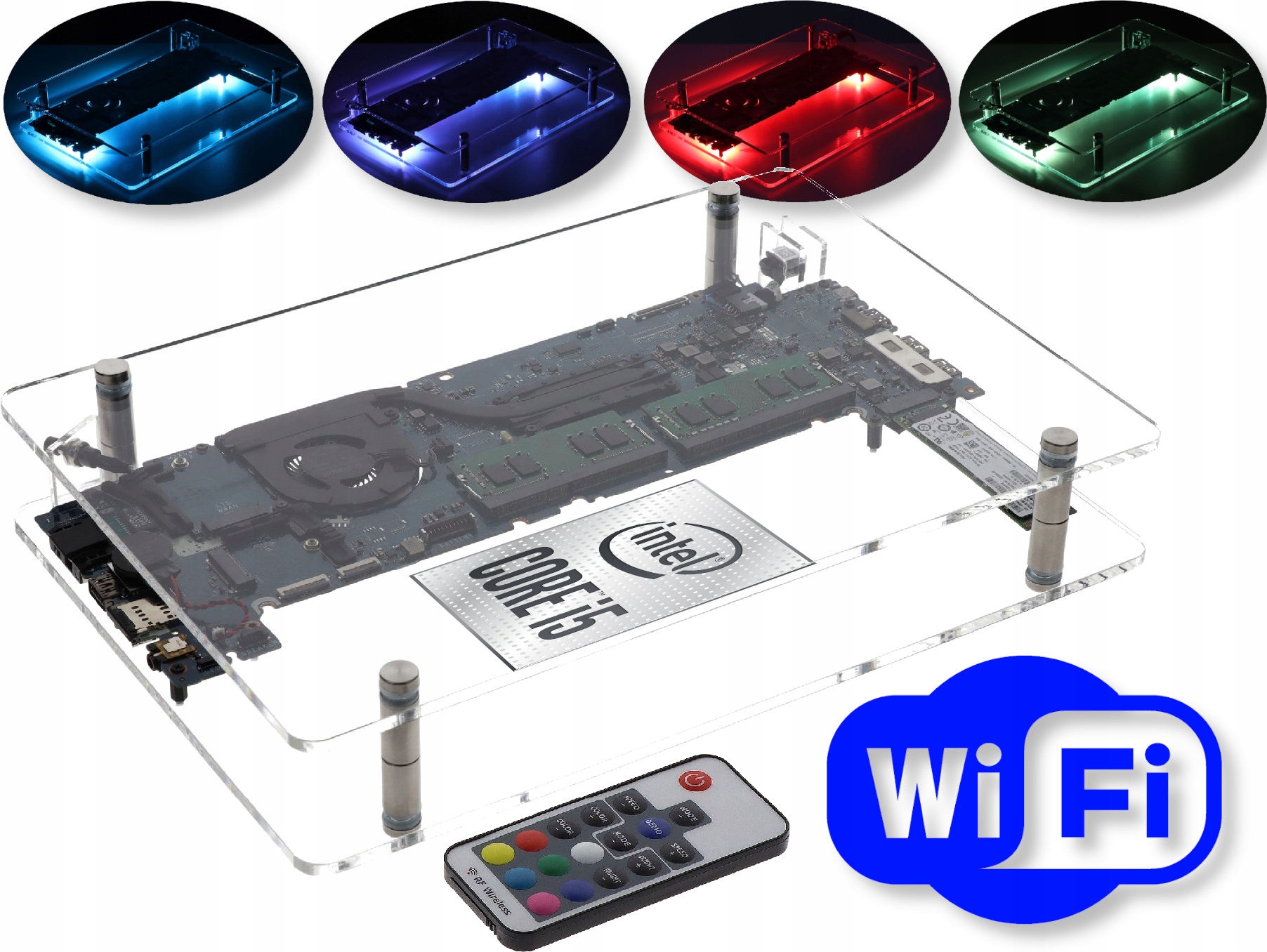 Kolekcjonerski CUSTOM PC Dell Inside i5 8/256SSD W10 WiFi LED RGB Unikat