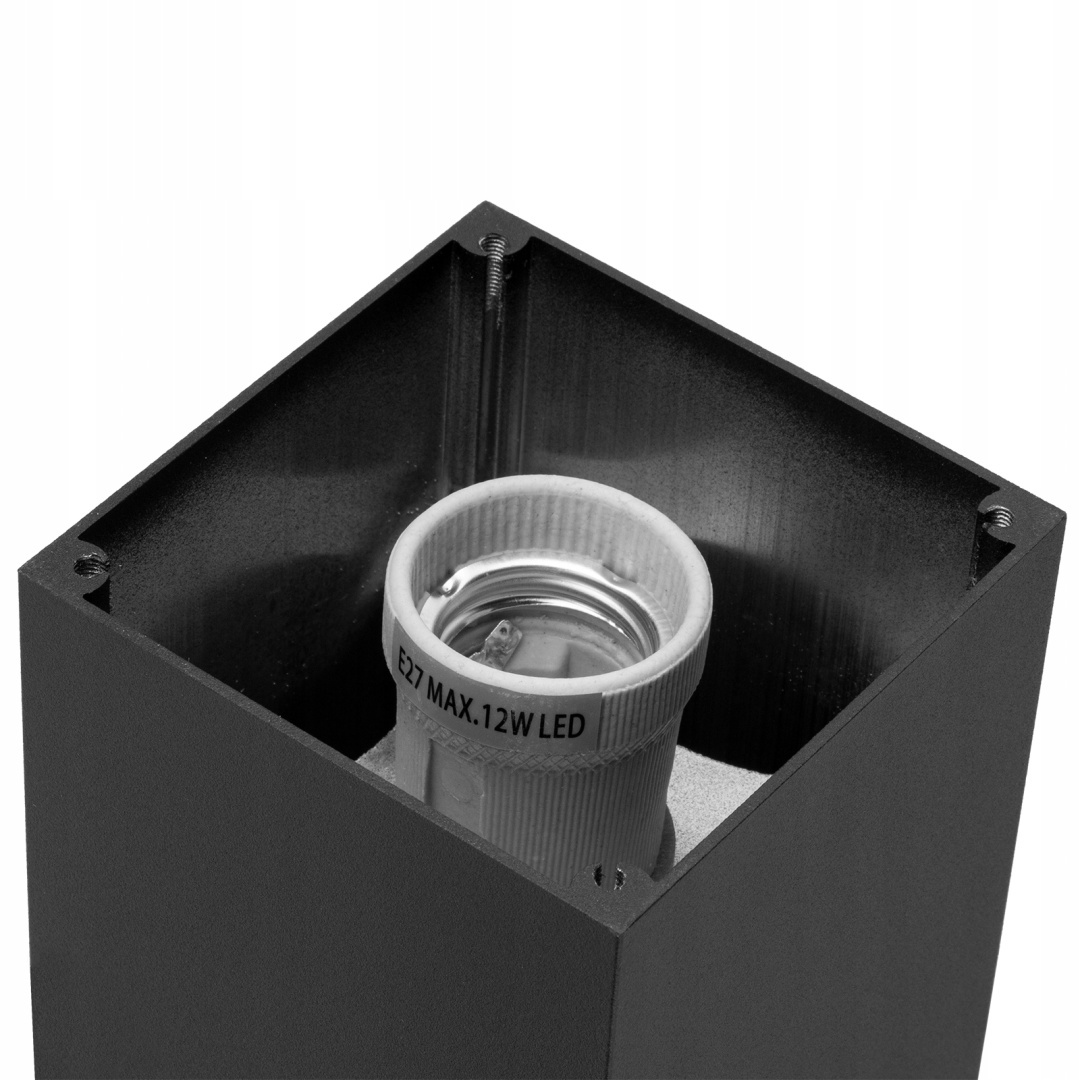 Słupek ogrodowy LED E27 9x9 60cm z gniazdem 230V Wysokość produktu 60 cm