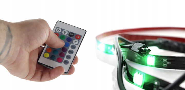 TAŚMA LED 3M RGB USB +PILOT 3m DO KUCHNI