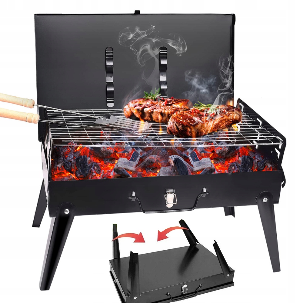 Sada Turistického Zahradního Grilu Na Dřevěné Uhlí Skládací Grilovací Příslušenství