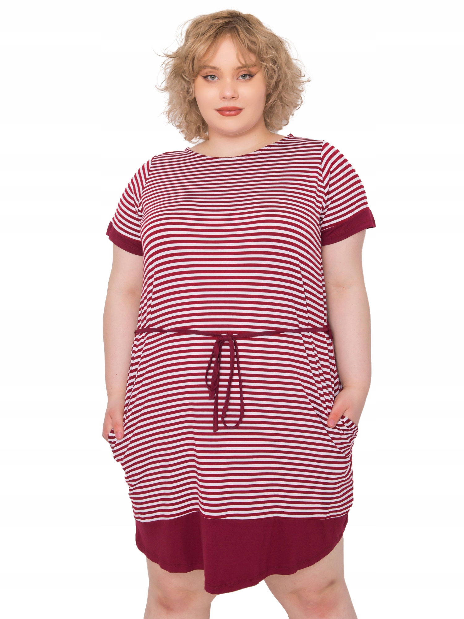

Sukienka kobieca w paski Plus Size 3XL