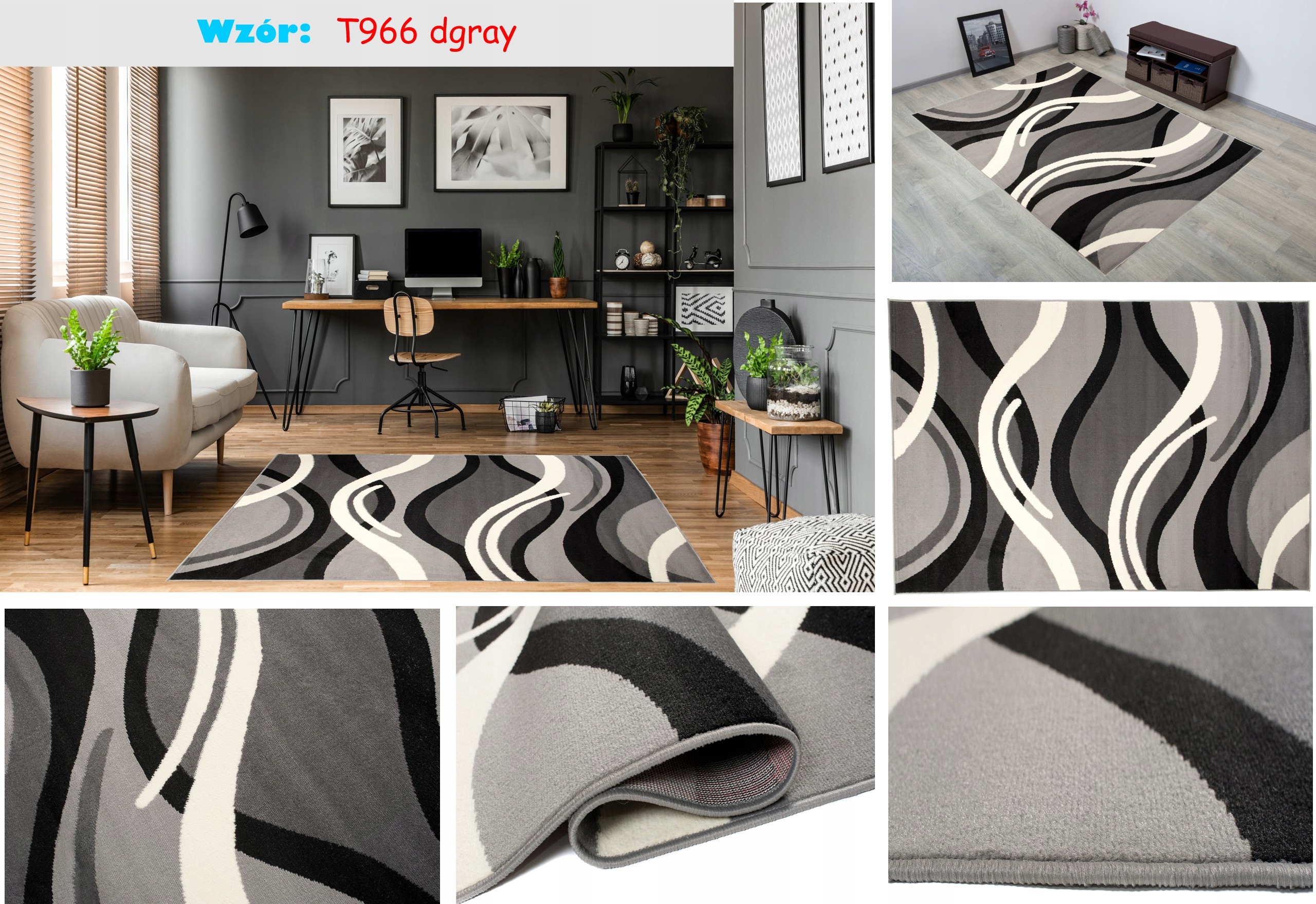 DYWAN 250x350 KOLOROWE DYWANY BCF PLUSZOWE SOFT Grubość 8 mm