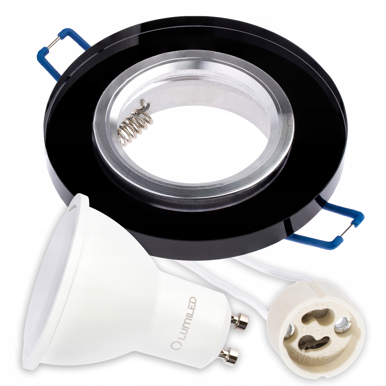 

Zestaw oprawa halogenowa Szklana okr Led GU10 6W
