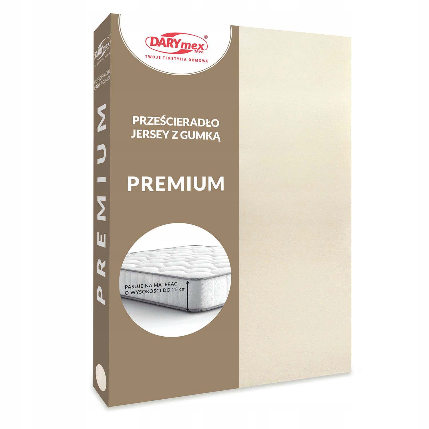 prześcieradło jersey z gumką 220x200 materac 25 cm Premium bawełna Beżowe