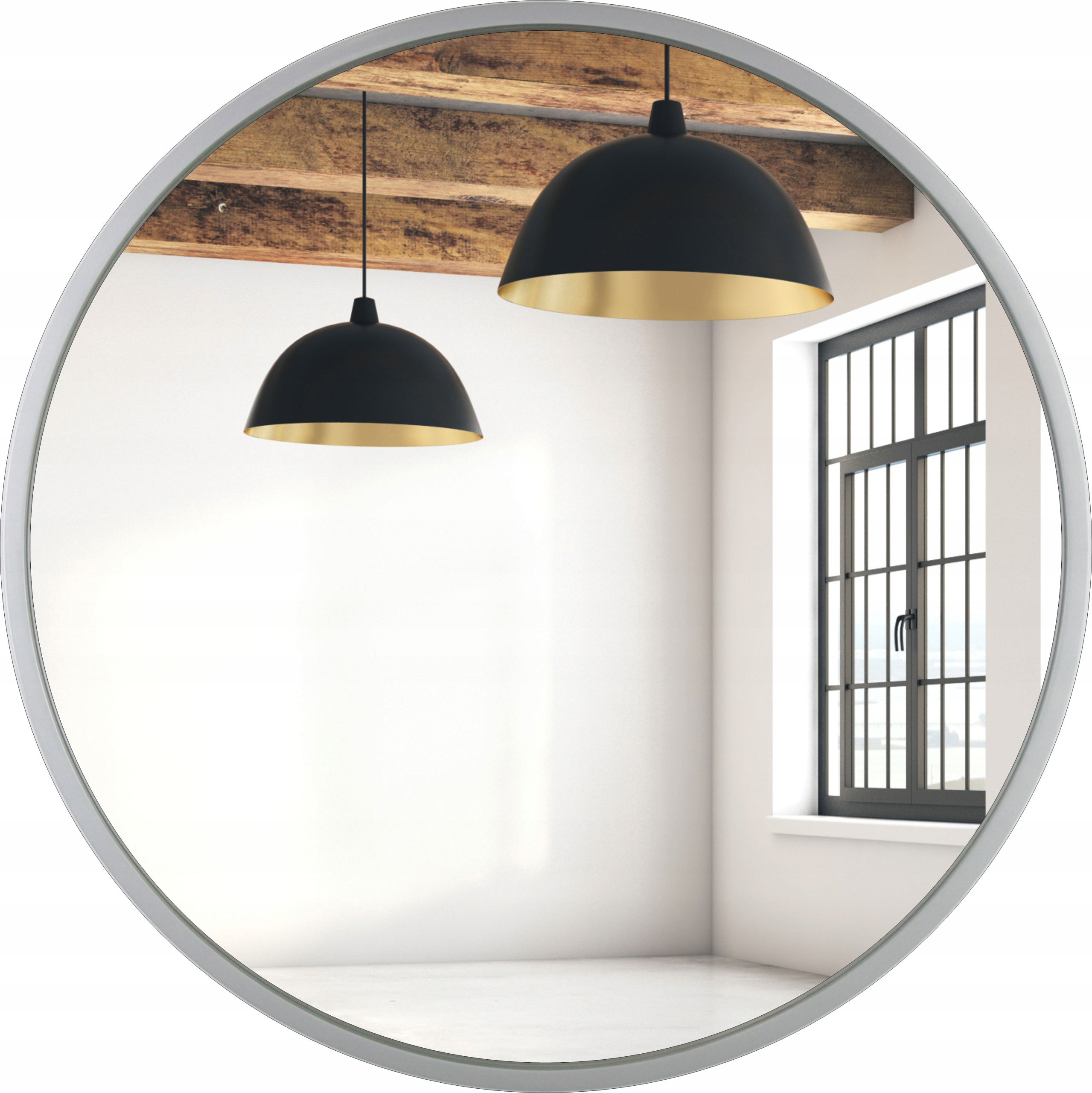 

Lustro Okrągłe Biały Połysk 40 CM Loft