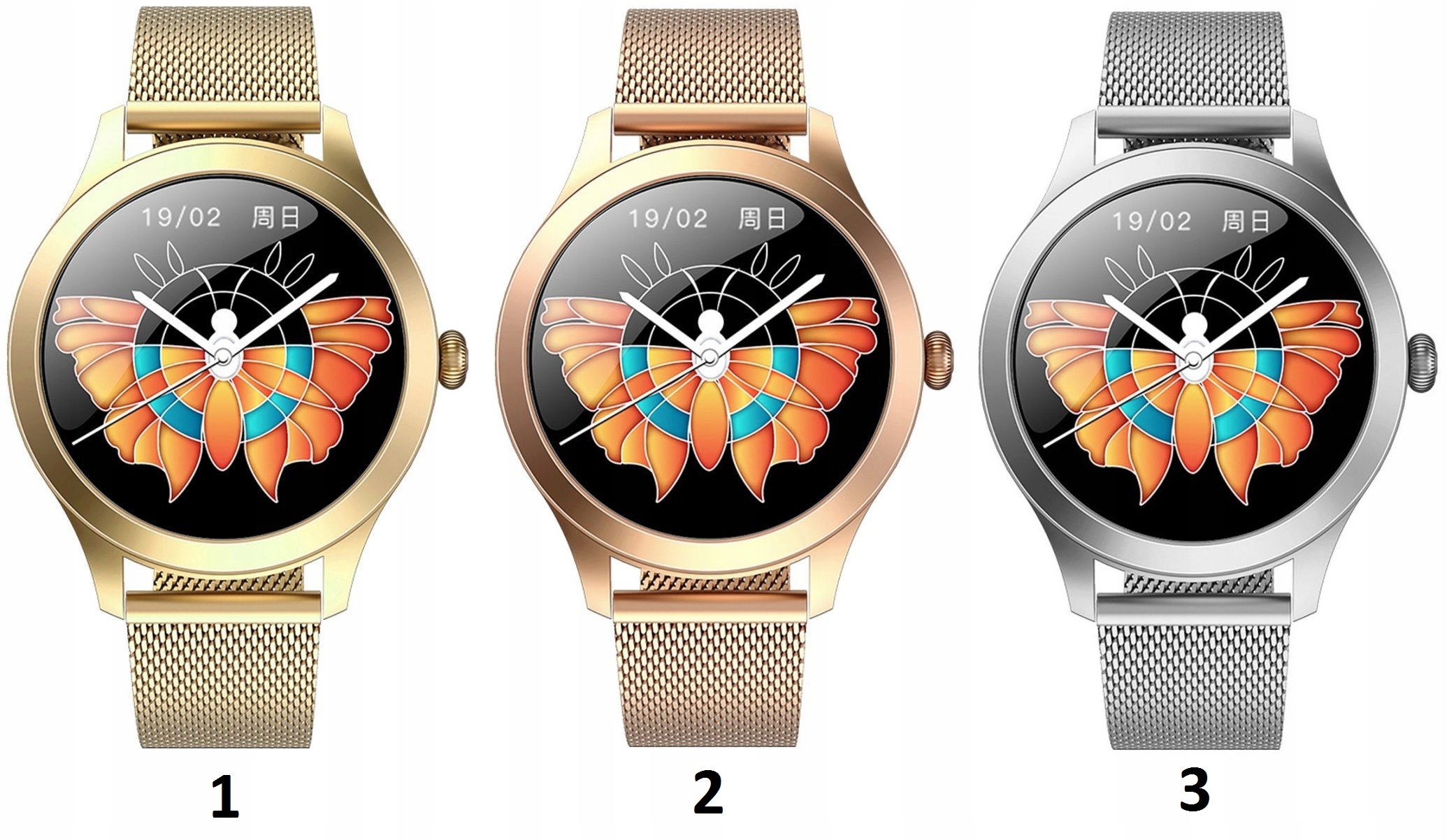 SMARTWATCH DAMSKI CIŚNIENIE TLEN WE KRWI TĘTNO SMS Materiał paska stal