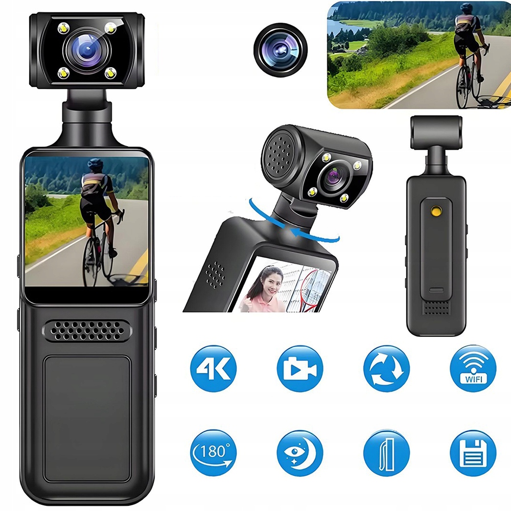 Skrytá Mini Wifi Kamera Pohyb Nahrávání Přední Zadní Pohled Karta 256 Gb