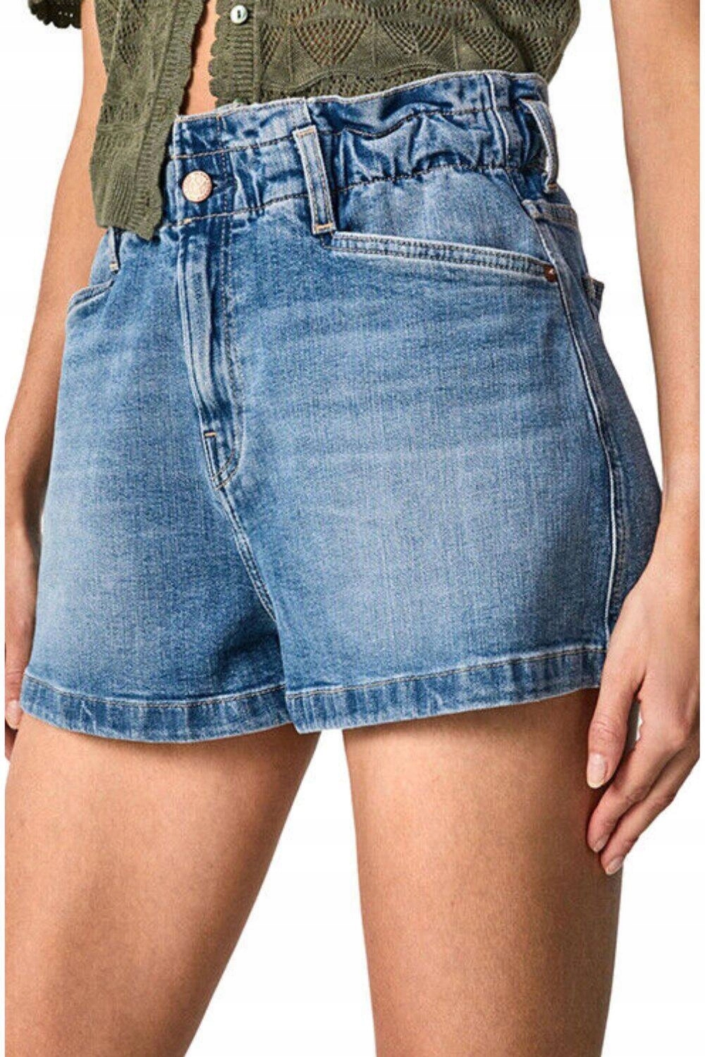 Kraťasy kraťasy Pepe Jeans Paperbag džínové s vysokým pasem, velikost vel.