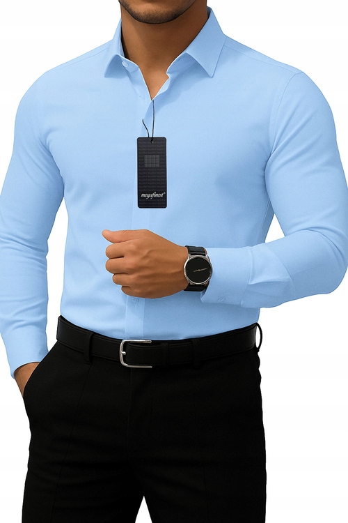 niebieska koszula męska klasyczna długi rękaw 312 3XL 47-48