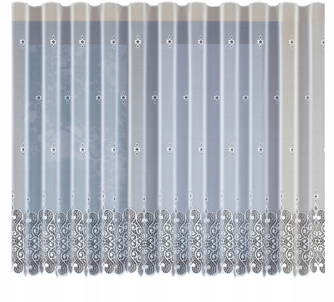 

Biała żakardowa firanka z taśmą 206580 150 x 300cm