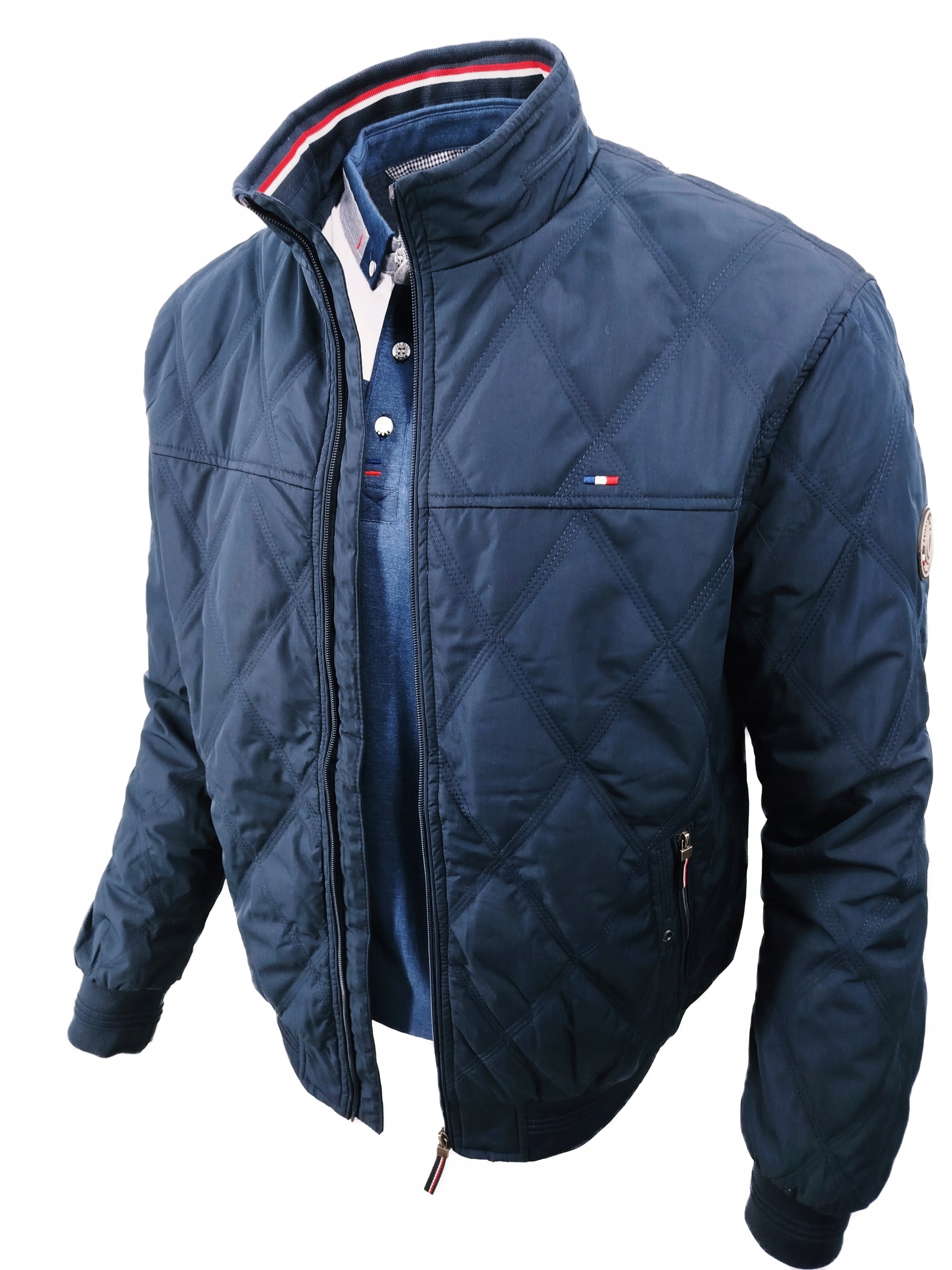 Pánská Tmavě Modrá Přechodová Bunda Bomber Prošívaná Can 255A Vel: XXXL 3XL