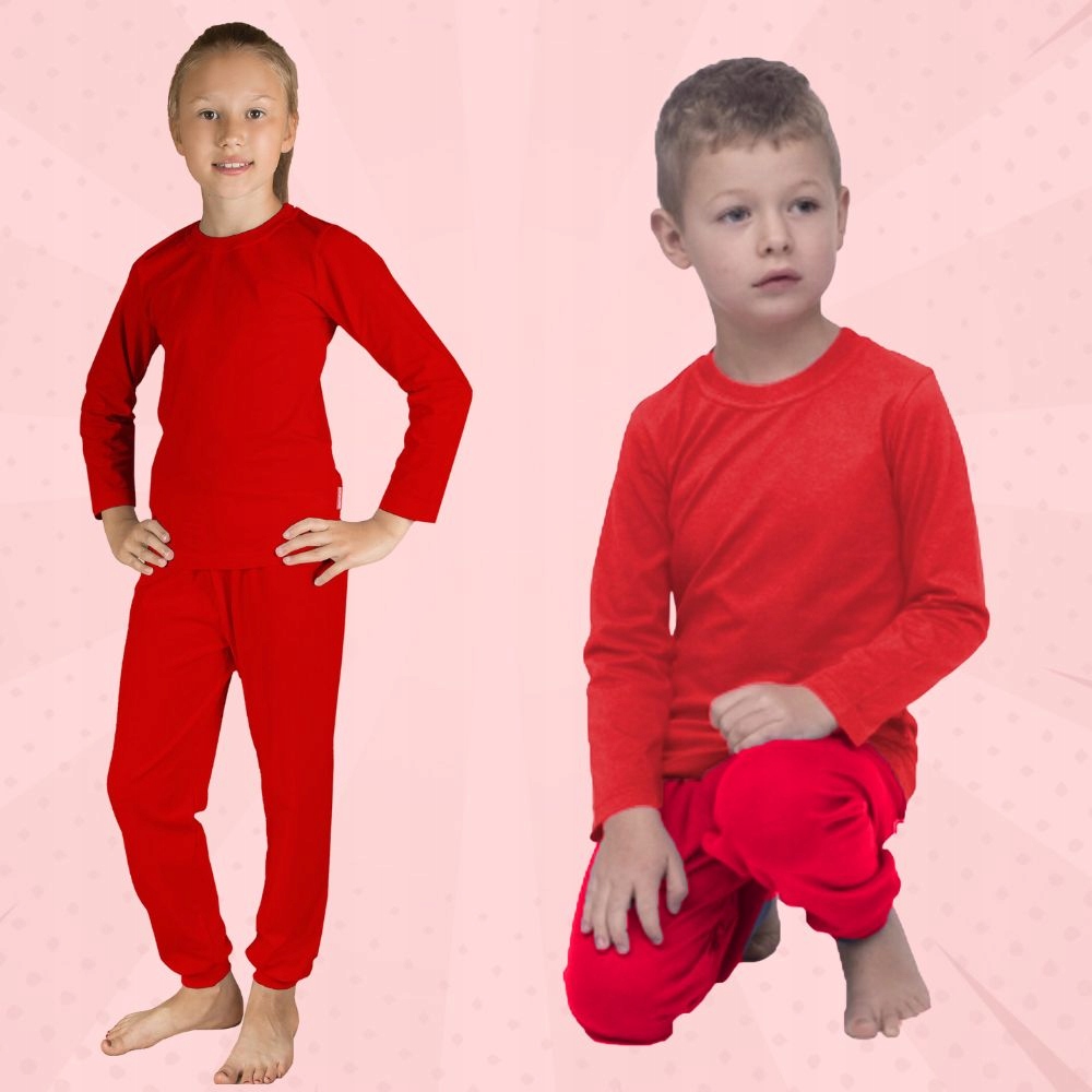 134 CZERWONA BLUZKA SPODNIE NA PRZEDSTAWIENIE WIOSENNE STRÓJ BIEDRONKA Kolor czerwony