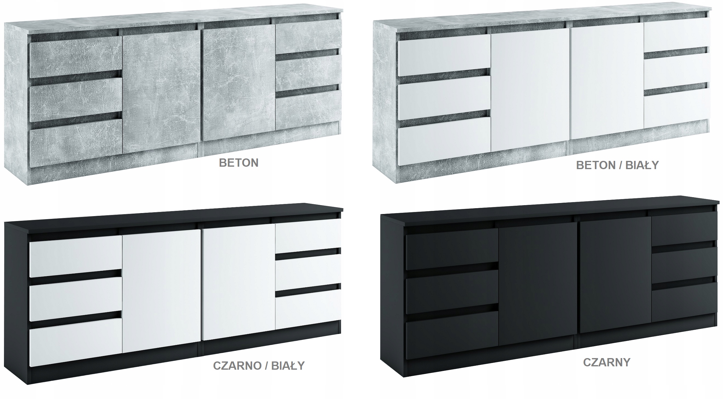 028-011 KOMODA/ZESTAW B2d6s/200cm - BIAŁY Marka Meble-4K