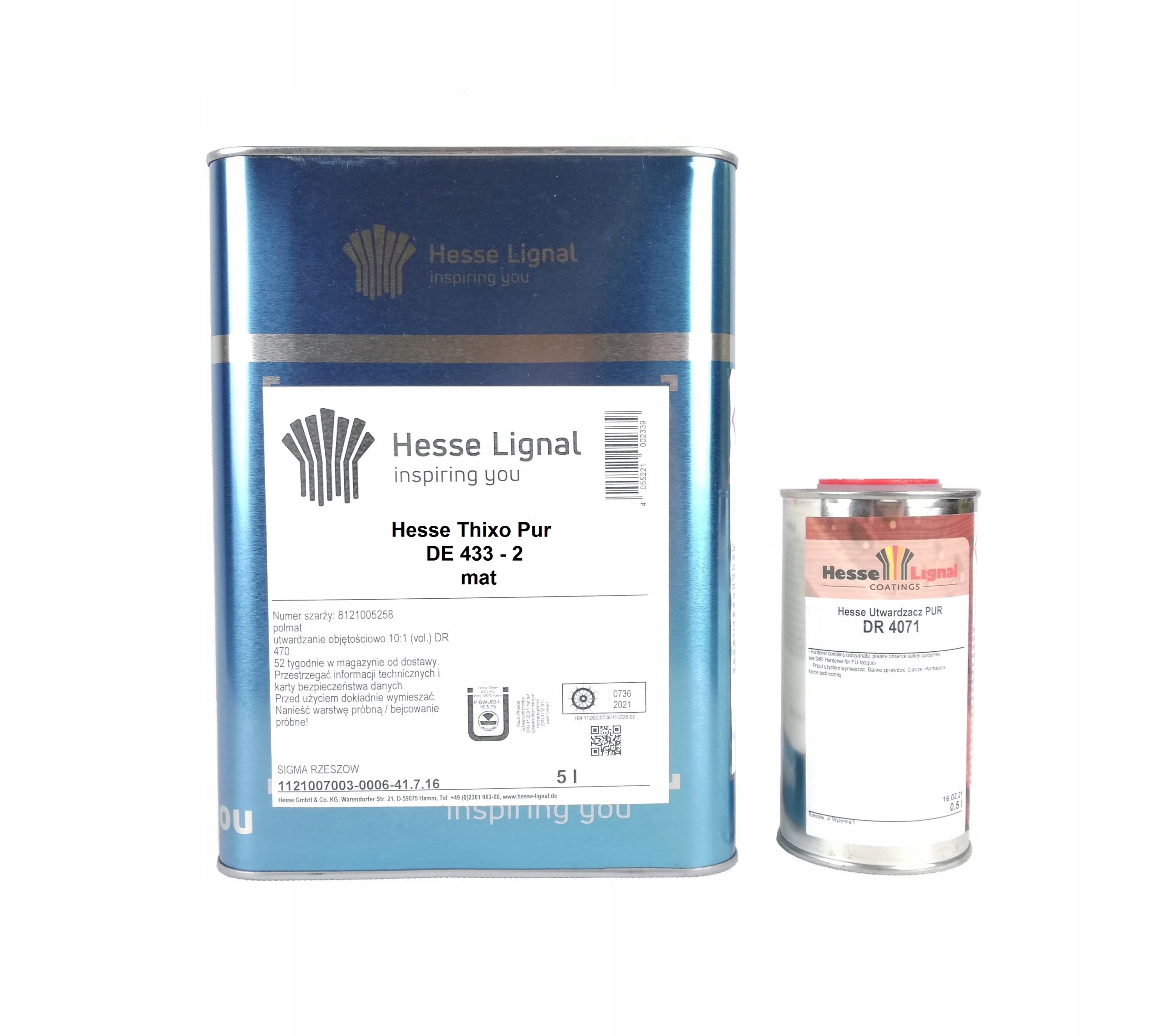 Hesse Lakier bezbarwny na schody Thixo-pur De 433-2 matowy 5L utwardzacz