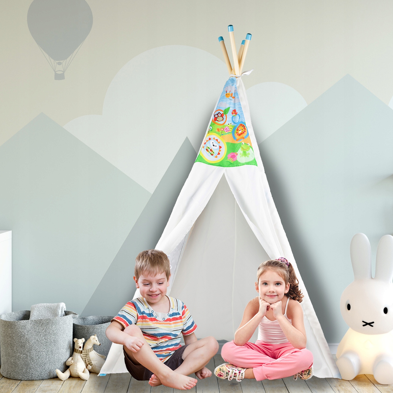 TIPI NAMIOT DOMEK DLA DZIECI ZAMYKANY WIGWAM DO ZABAWY DOMU OGRODU Wiek dziecka 3 lata +