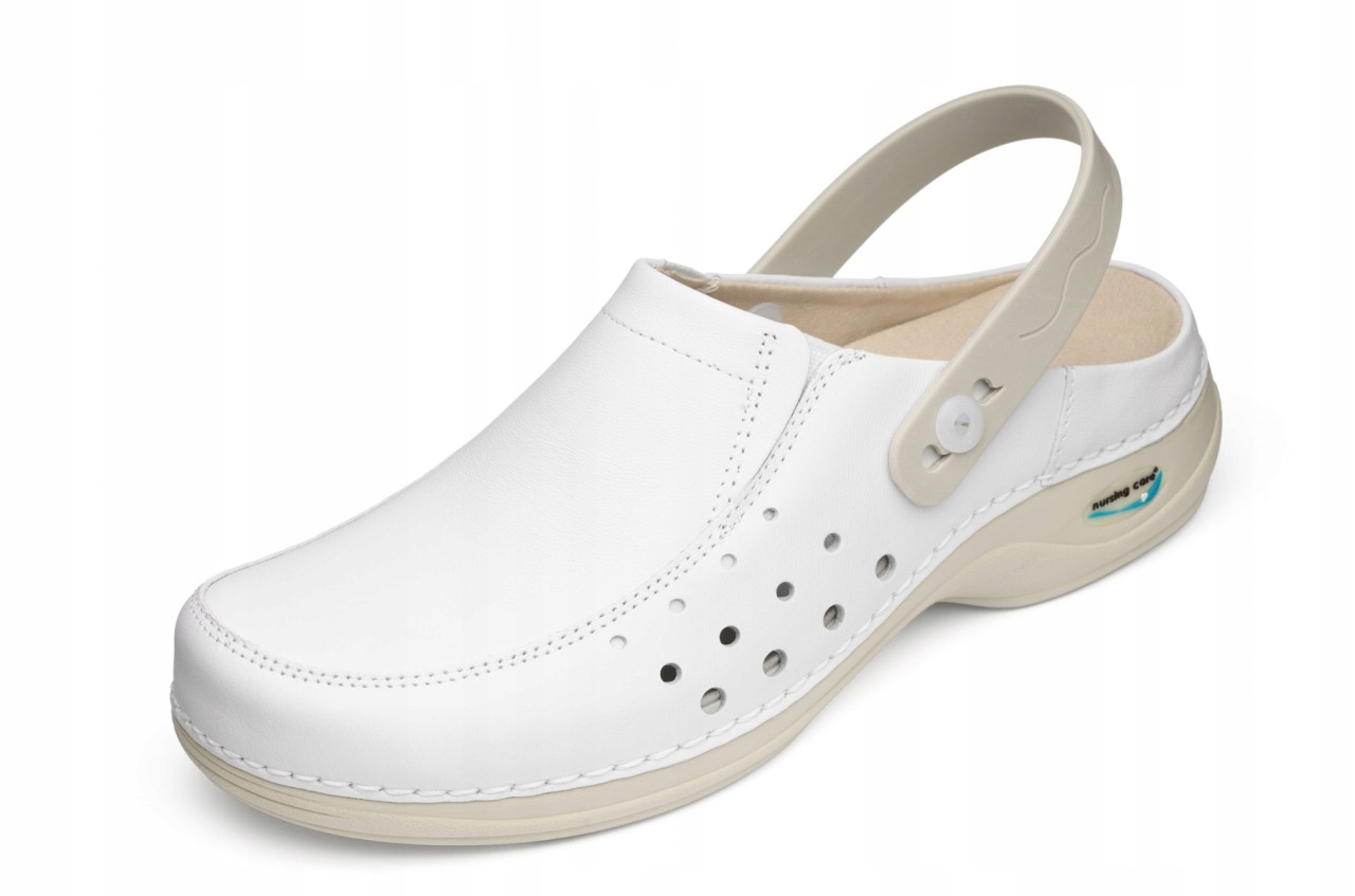 Nursing Care Berlin WG4AP10 białe klapki medyczne z paskiem 44