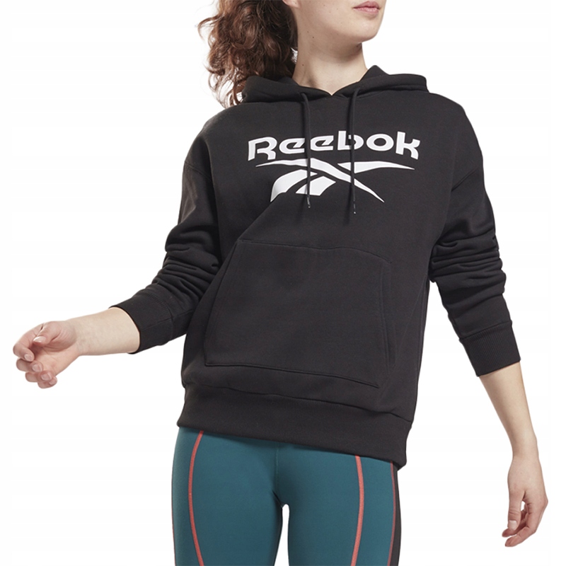 Mikina s kapucí Reebok Big Logo Fleece GS9392 černá vel. M