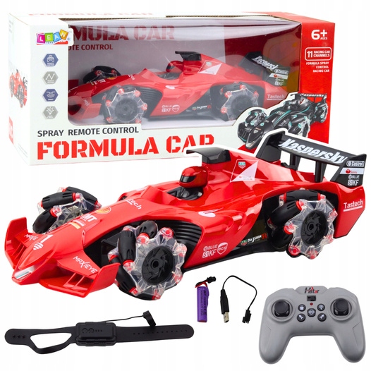 Auto Sportowe Wyścigówka Zdalnie Sterowana Rc Efekt Dymu 2. 4G Czerwona