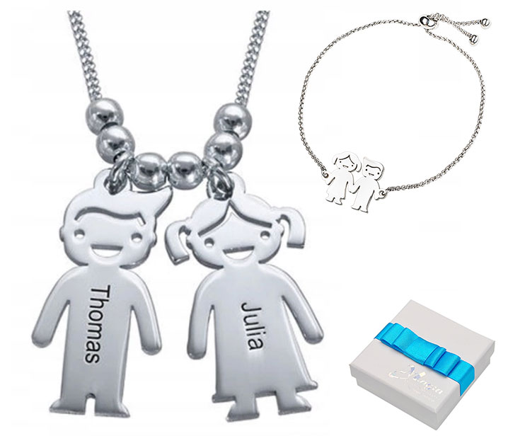 

Hit Srebrny Naszyjnik Chłopiec Dziewczynka Grawer