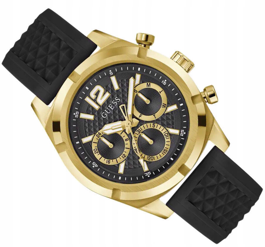 Pánské Elegantní Zlaté Hodinky Guess Resistance GW0729G2 50M Vodotěsné