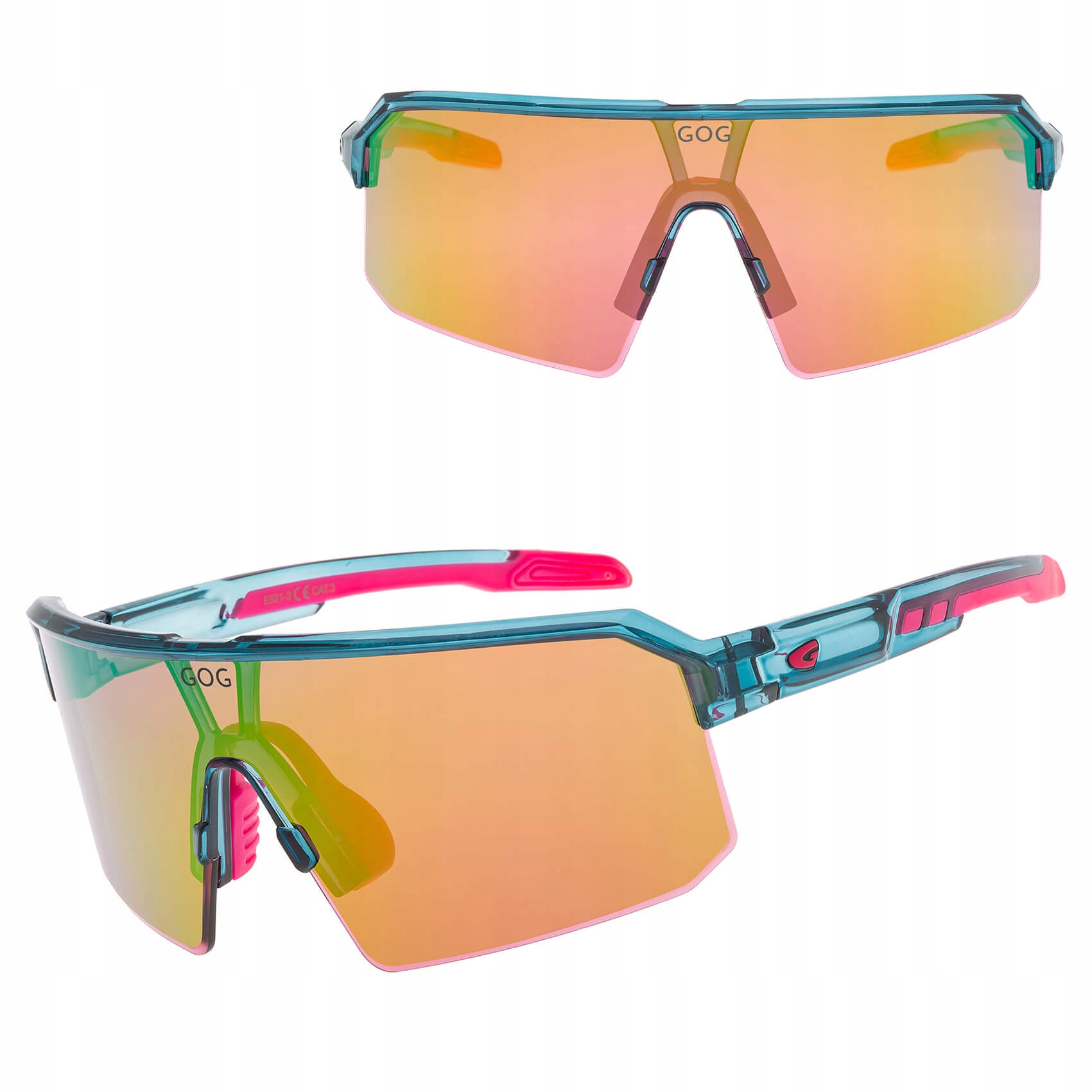 Sportovní zrcadlové sluneční brýle na kolo Gog šedá/růžová
