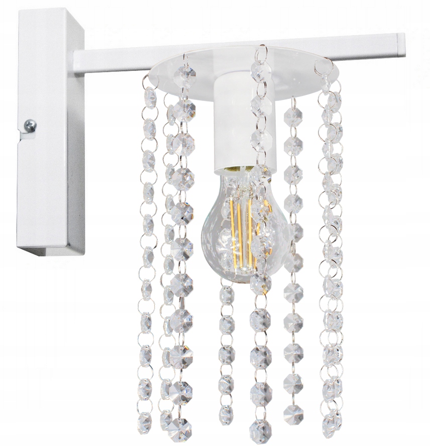 Nástěnná Lampa Crystal 1 Bílá Glamour