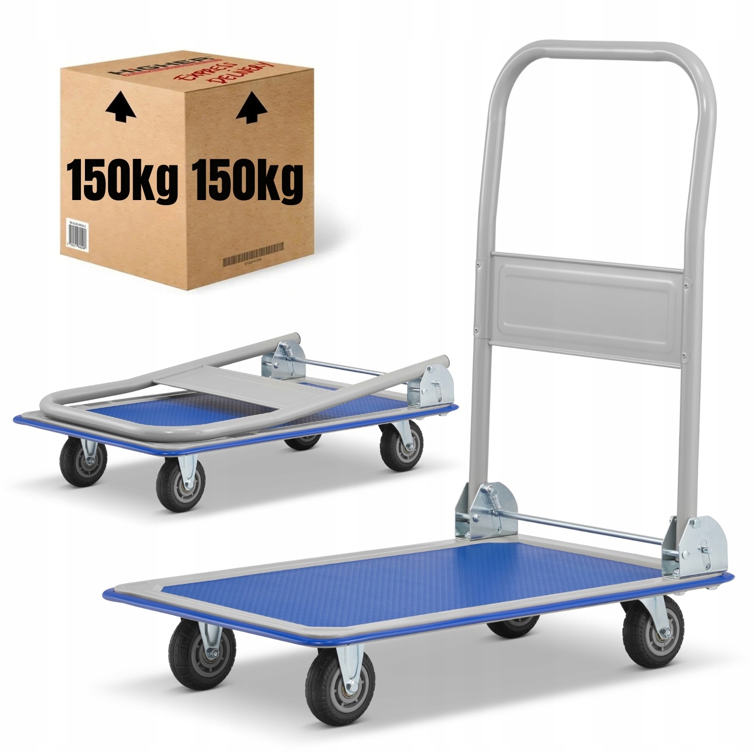 Skladovací plošinový vozík 150 kg Higher plná kola