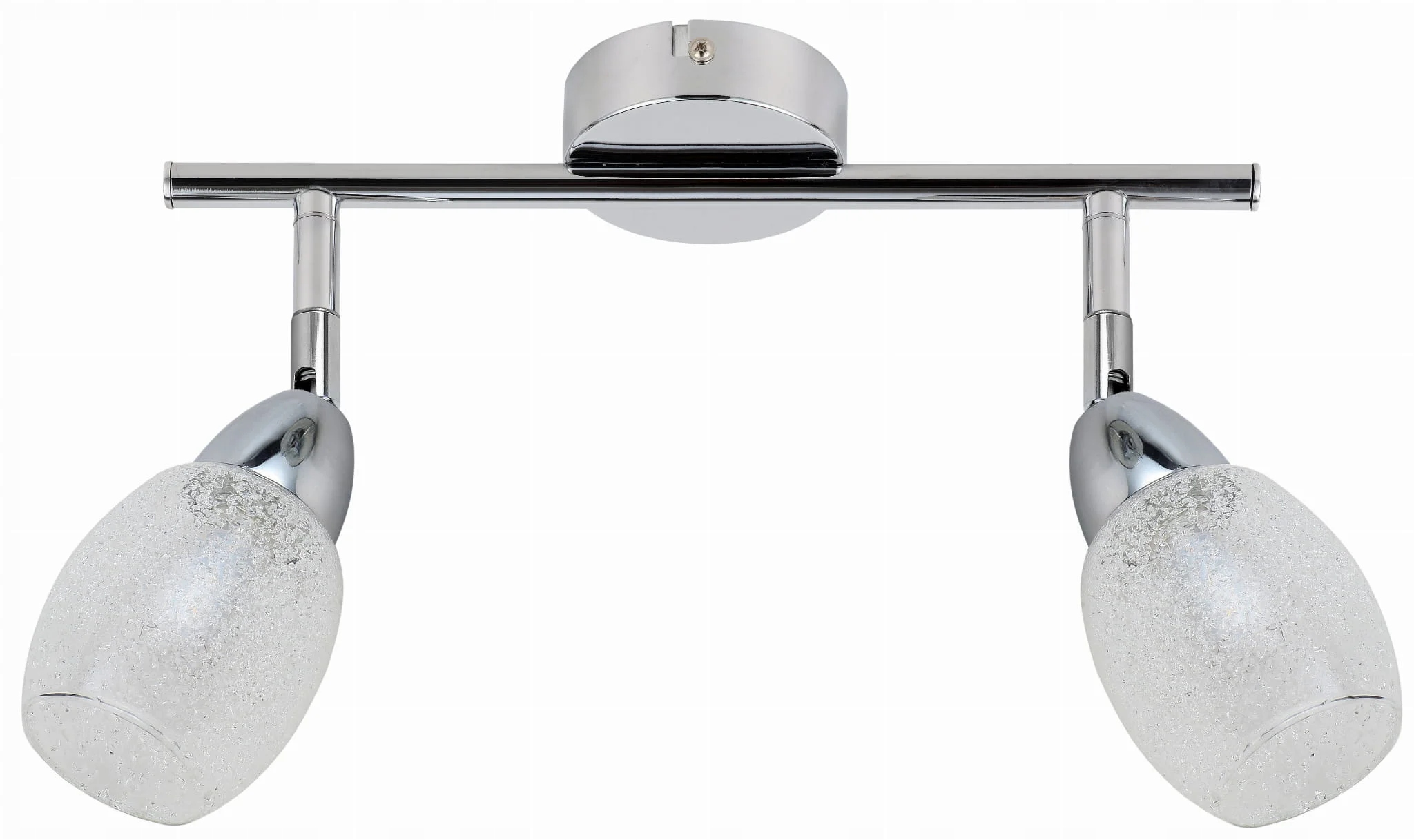 stropní svítidlo Led chromovaná, skleněná stínítka, 2 reflektory 3000K, 40 cm Candellux
