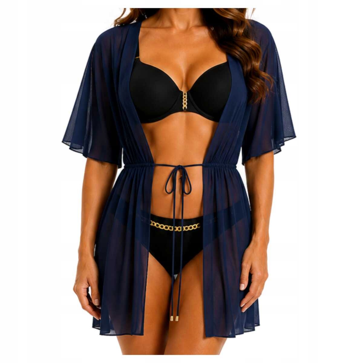 Self Kimono dámský plážový pareo župan DP10M 17 navy blue XL