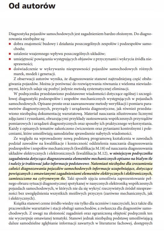 DIAGNOZOWANIE PODZESPOŁÓW POJAZDÓW SAMOCHODOWYCH Marka bez marki