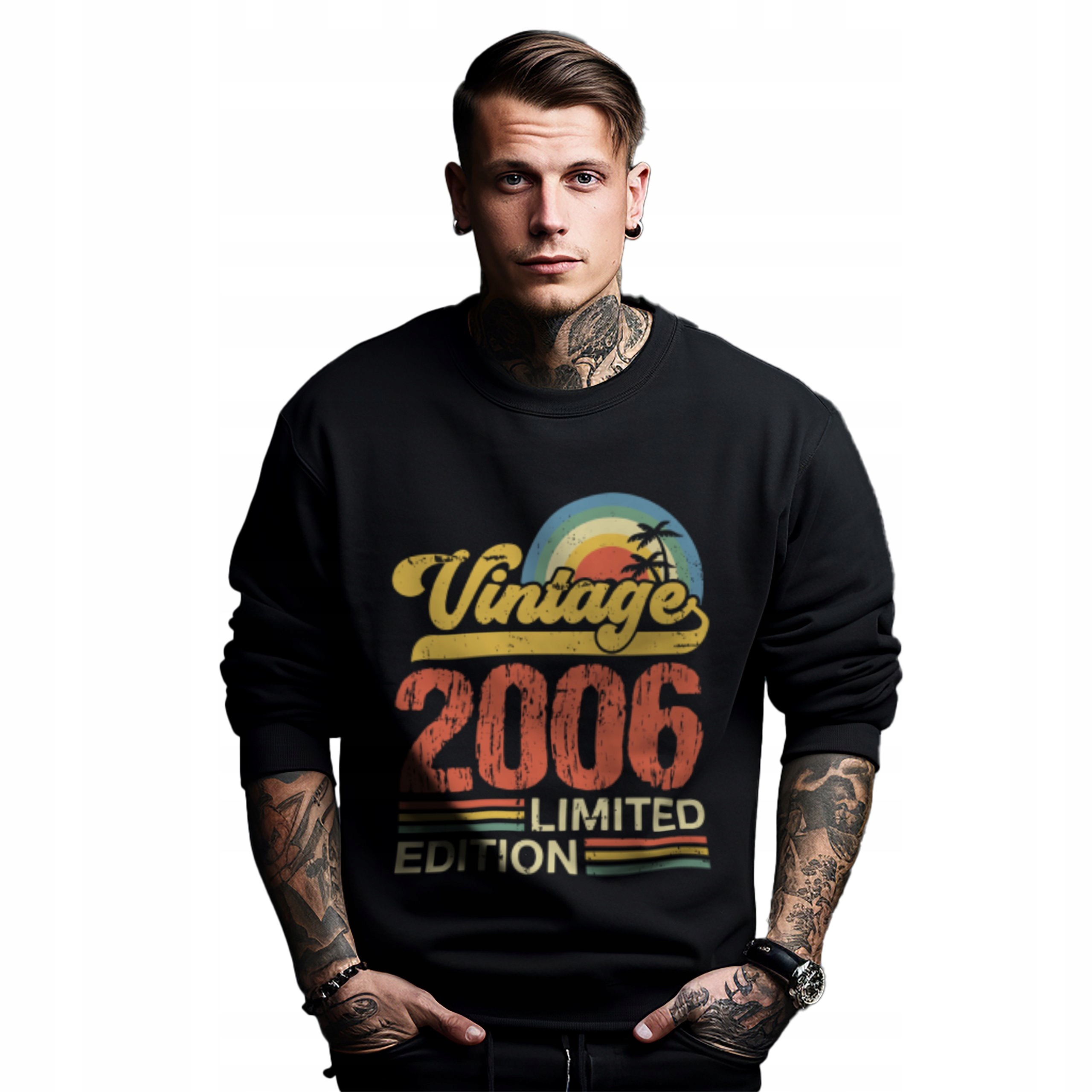 Mikina černá pánská s potiskem dárek k narozeninám, ročník Vintage 2006 Limited