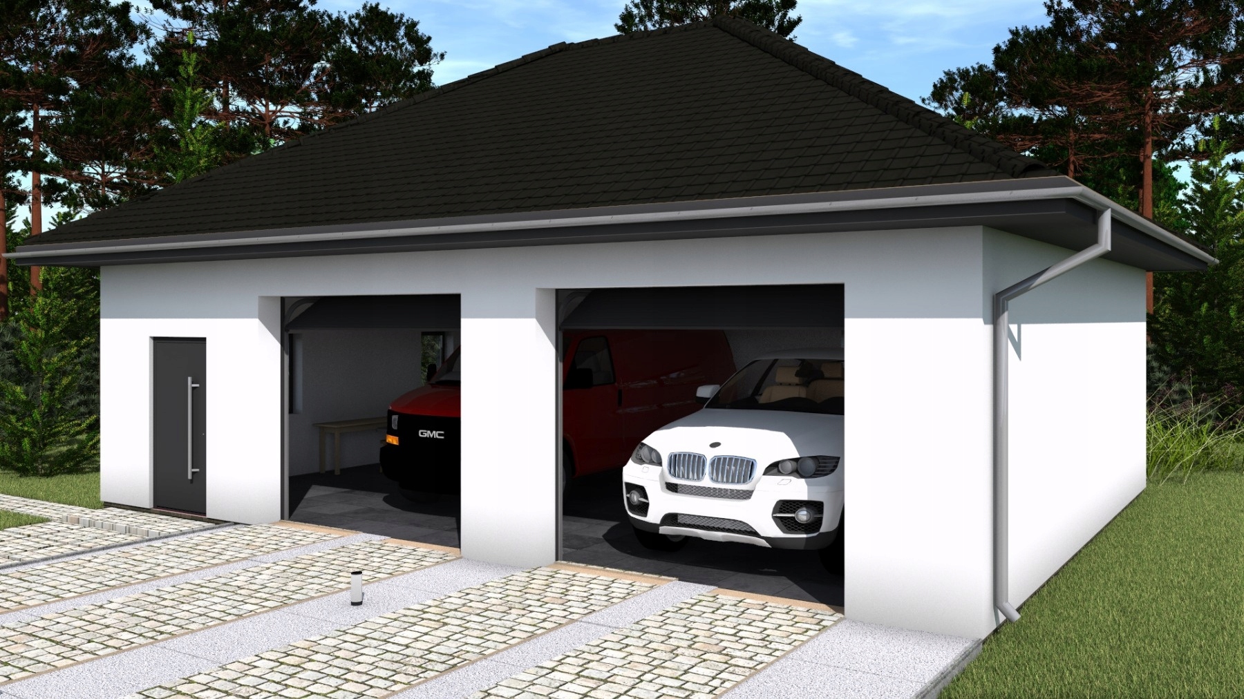 PROJEKT GARAŻU DWUSTANOWISKOWEGO G2122