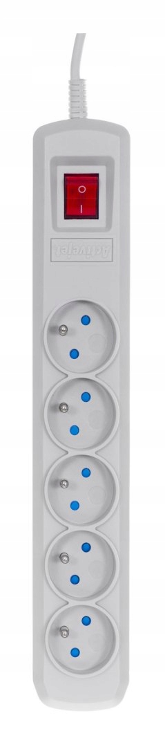 Listwa przeciwprzepięciowa Activejet 5gn/1,5m/cz (10A; 2300W) 1,5m; kolor s